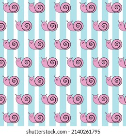 patrón de caracol en líneas blancas azules, vector, niños