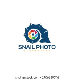 snail photo logo design vector