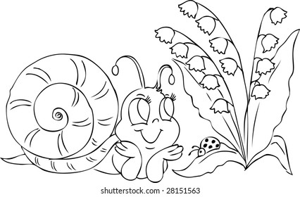 A snail  (picture to color, find the same colored picture in my portfolio)