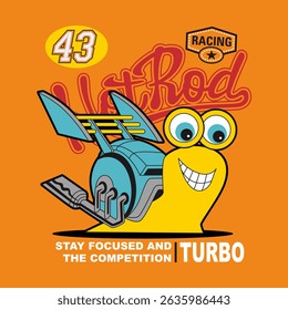 snail racing competition, Vector Graphic Illustration