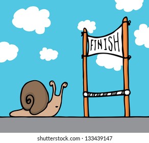 Snail reaching his goal