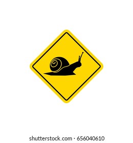 snail road sign icon vector logo