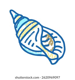 snail sea shell beach doodle icon sketch vector. snail sea shell beach sign. isolated symbol illustration