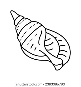 snail sea shell beach line icon vector. snail sea shell beach sign. isolated contour symbol black illustration
