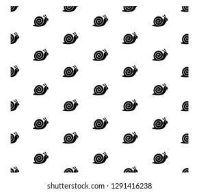 Snail seamless black and white pattern, background