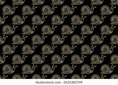 caracol - Patrón sin costuras con vector geométrico abstracto - Indonesia Batik Motif