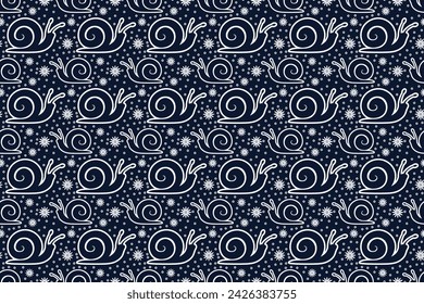 snail - Seamless pattern with abstract geometric vector - Indonesian Batik Motif
