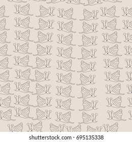 Snail seamless  pattern. Hand drawn.