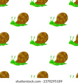 snail seamless pattern, vector illustration