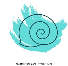 Concha de caracol, ilustração ícone, vetor sobre fundo branco