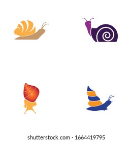 Snail set  image vector logo template illustration