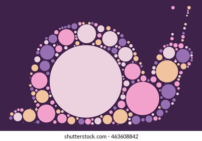 snail shape vector design by color point