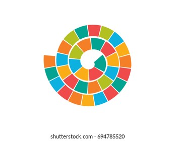 Snail shaped boxes vector drawing