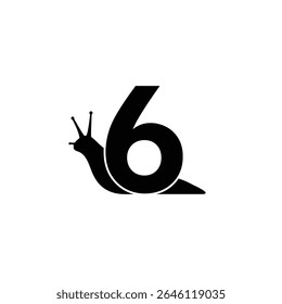 Snail shaped number six logo design.