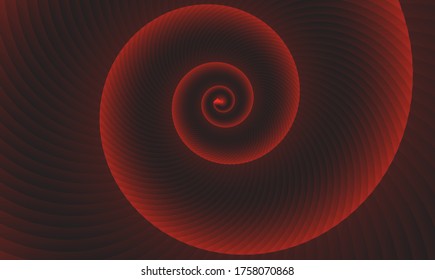 Snail shaped piece of design in Red colour