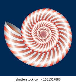 Snail shell. Abstract linear color Spiral Illustration. High Saturated. Gradients Different Geometrical Shapes