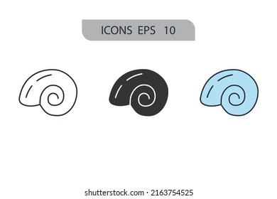 snail shell icons  symbol vector elements for infographic web