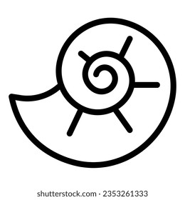 Snail shell line icon, nautical concept, circle spiral shaped seashell sign on white background, seashell nautilus icon in outline style mobile concept web design. Vector graphics.