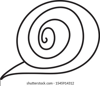 Snail shell one continuouse line art . Logo. Vector illustration. Isolated element on white background.