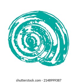 Snail shell print vector illustration