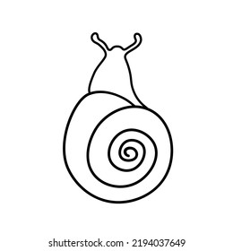 Snail with shell vector illustration. Outline snail icon.