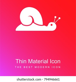Snail side view red and pink gradient material white icon minimal design