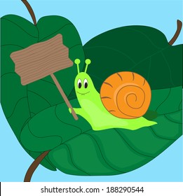 Snail with a sign