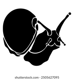 Snail silhouette, gastropod vector illustration for design