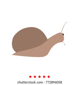 Snail silhouette icon .