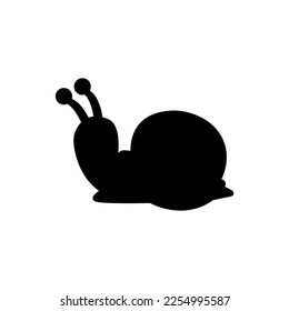 Snail silhouette icon illustration template for many purpose. Isolated on white background	