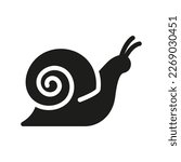Snail Silhouette Icon. Slug in Shell Crawl Glyph Pictogram. Helix Slow Icon. Cute Escargot Moving. Slimy Eatable Spiral Mollusk on White Background. Wildlife Symbol. Isolated Vector Illustration.