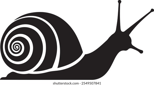 Snail silhouette icon vector art illustration