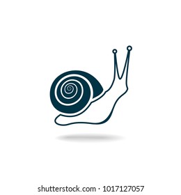 Snail silhouette isolated on white background. Vector illustration