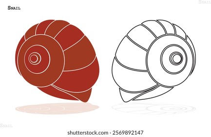 Snail Silhouette isolated on a white background Minimalist Snail vector .