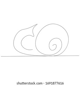 Snail silhouette line drawing. Vector illustration