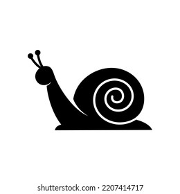 Snail Silhouette Logo Vector Template