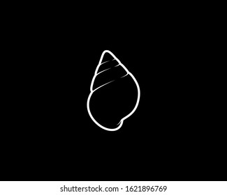 Snail Silhouette on Black Background. Isolated Vector Animal Template for Logo Company, Icon, Symbol etc