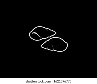 Snail Silhouette on Black Background. Isolated Vector Animal Template for Logo Company, Icon, Symbol etc