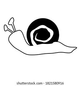 silueta de caracol. sobre un fondo blanco.