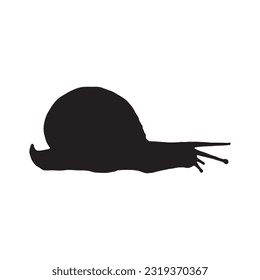 conjunto de silueta de caracol conjunto colección aislada negra sobre ilustración vectorial de fondo blanco