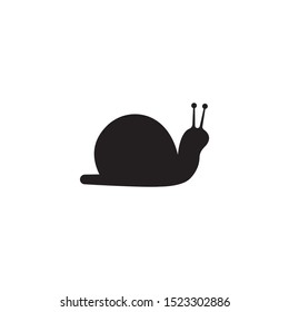 Snail silhouette vector on a white background