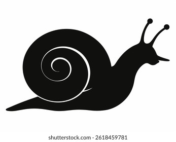 The snail silhouette vector on white background 