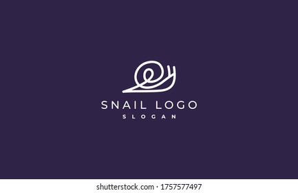 snail single line logo design, abstract snail logo design , vector illustration