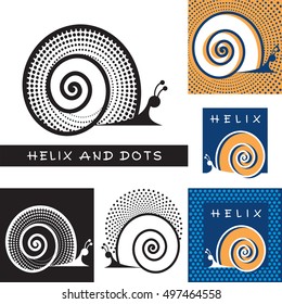 Snail With Sink. Vector Icons With Abstract Shapes. 
Set Of Simple Images And Characters.