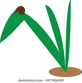 Un caracol está sentado en la hoja