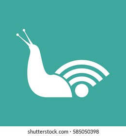 Snail Slow Internet Speed Symbol Flat Design Vector Illustration