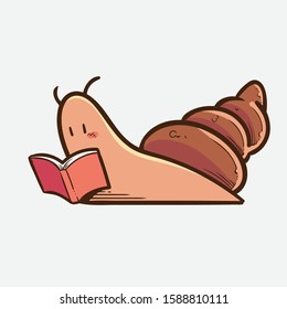 snail slow reading a book