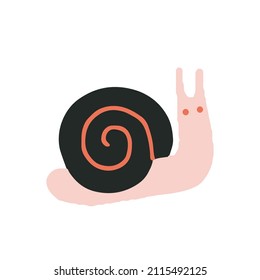 snail slug critter vector illustration scandinavian style simple vector flat illustration for kids patterns nature doodles