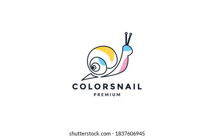 Snail Or Slug Line Art Outline Abstract Logo Vector Icon Illustration Design 