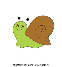 Snail, slug on a white background. Interesting image for children, logo. Vector
